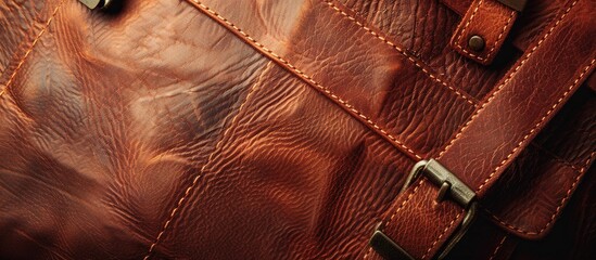 Aufkleber - Genuine leather product displayed with copy space image