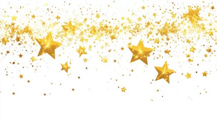 Wall Mural - Golden glitter wave abstract . Star dust trail sparkling particles isolated on transparent background. Magic concept. PNG.
