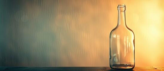 Canvas Print - Glass bottle with a large opening showing empty interior copy space image