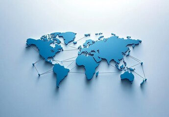 Poster - Abstract global network concept with world map and connection lines
