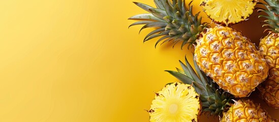Aufkleber - Background of pineapple fruit texture with ample copy space image