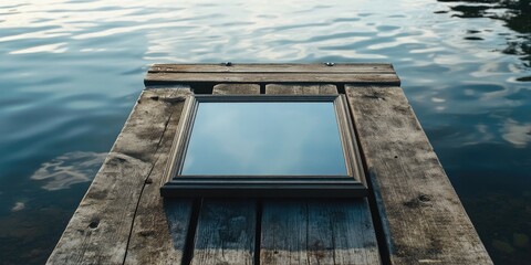 Wall Mural - wooden dock window
