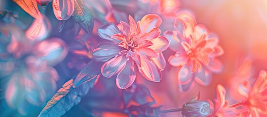 Aufkleber - Vibrant flowers created using color filters perfect as a copy space image