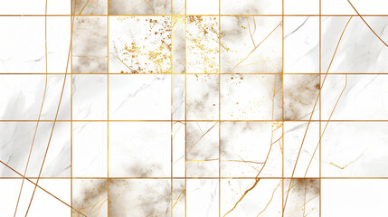 Aufkleber - Modern geometric pattern: elegant white and gold marble texture background for cover, card, invitation, banner, web design