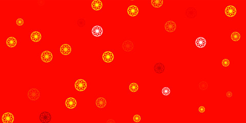 Wall Mural - Light Orange vector backdrop with dots.