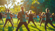 © ALLAI - Group Fitness Class for Women Exercising Outdoors