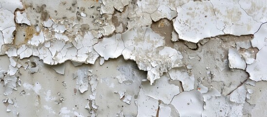 Aufkleber - High resolution textures of concrete walls with cracked and peeling paint featuring a copy space image