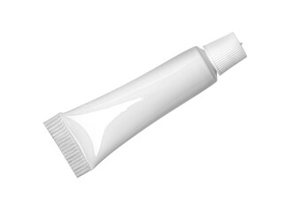 Canvas Print - White tube of cream on white background