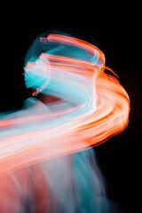 Aufkleber - Abstract neon light trails
