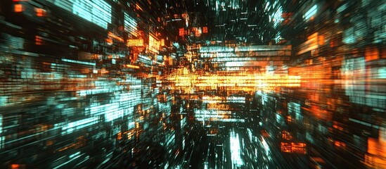 Poster - AI Rendered No Signal Text with Technological Glitch Effects and Screen Distortions