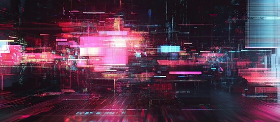 Poster - AI Rendered No Signal Text with Technological Glitch Effects and Screen Distortions