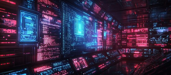 Poster - AI Rendered No Signal Text Display with Screen Effects and Technological Glitches