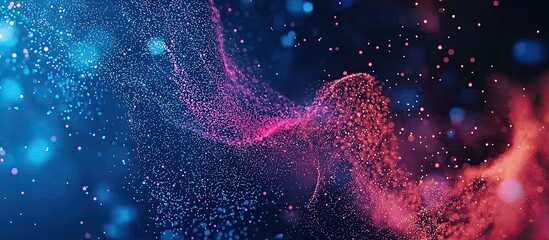 Poster - Abstract particles in a clean digital technology presentation for corporate business broadcast background