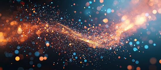Poster - Abstract particles in a clean digital technology presentation for corporate business broadcast background