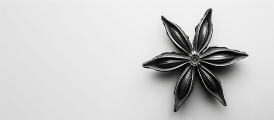 Poster - Monochrome star anise in a stylish way against a blank background for a copy space image