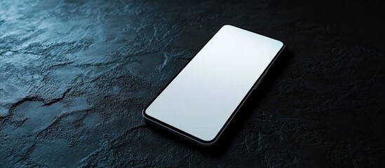 Poster - Modern smartphone with a blank display on a dark surface highlighting innovative technology design rendered in AI against a dark backdrop