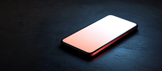 Poster - Modern smartphone with a blank display on a dark surface highlighting innovative technology design rendered in AI against a dark backdrop