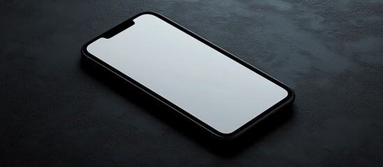 Poster - Modern smartphone with a blank display on a dark surface highlighting innovative technology design rendered in AI against a dark backdrop