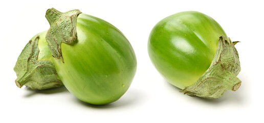 Wall Mural - Ripe eggplant isolated on a white background