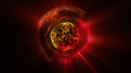 Wall Mural - energy sector.Futuristic magical plasma circle  glows in space.
