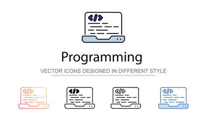 Programming icon design with white background stock illustration