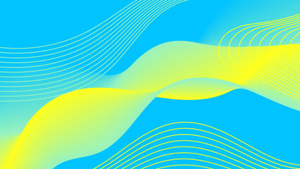 Poster - Yellow Blue abstract background. Modern design template for web cover