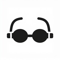 swimming glasses black icon isolated on white