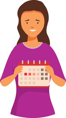Poster - Young woman is holding a calendar, possibly marking important dates or deadlines
