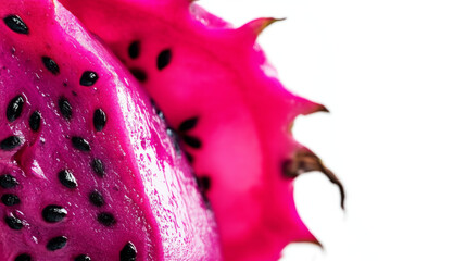 Vibrant dragon fruit isolated on pure white backdrop