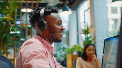 Canvas Print - The man with headphones