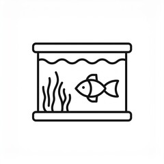 Wall Mural - aquarium black icon isolated on white