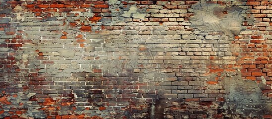 Poster - Old vintage brick wall background with space for text a textured abstract web banner featuring copy space image