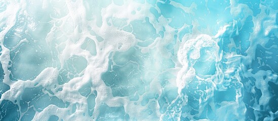 Poster - Spa concept backdrop with a refreshing blue and white water texture Square composition with a top view and copy space image included