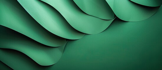 Canvas Print - Curved green cardboard background design for top view banner with a flat lay featuring copy space image