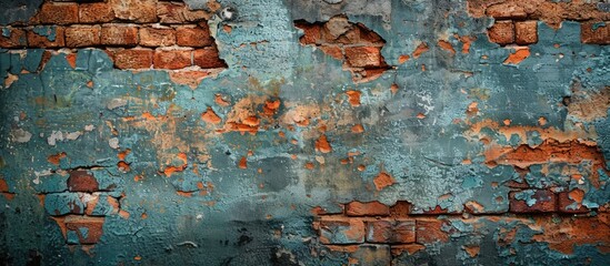 Poster - Conceptual brick background as a wallpaper texture with concrete Copy space image included