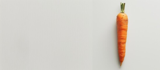 Poster - Carrot on a white backdrop with copy space image