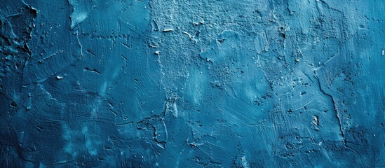 Aufkleber - Rough blue plaster texture creating an architectural abstract background with copy space image