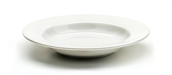 Poster - Isolated white ceramic plate with copy space image on a white background and clipping path
