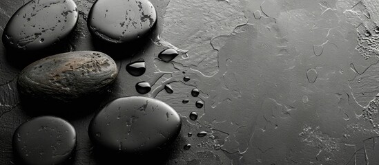 Poster - Black stone background with copy space image
