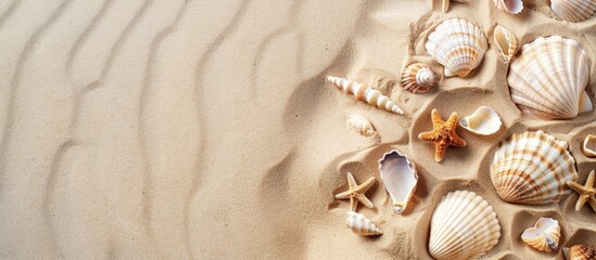 Poster - Copy space image with shells and sand