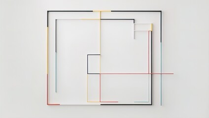 Wall Mural - Minimalist color line frame