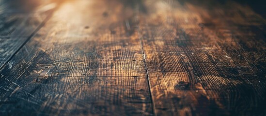 Aufkleber - Close up of a vintage wooden tabletop providing a textured background with ample copy space for images