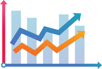 Poster - Abstract colorful chart representing positive financial results and business growth