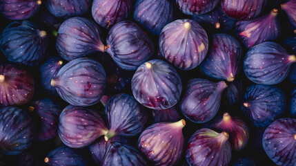 Poster - A vibrant collection of purple figs freshly picked, showcasing rich textures and colors in an abundant from-the-garden display.