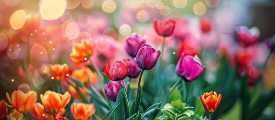 Aufkleber - Blooming flowers in spring with beautiful colors perfect for copy space images