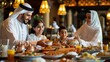 © Denisa - A family shares a joyful meal at an elegant Arabic restaurant, enjoying traditional dishes and each other's company