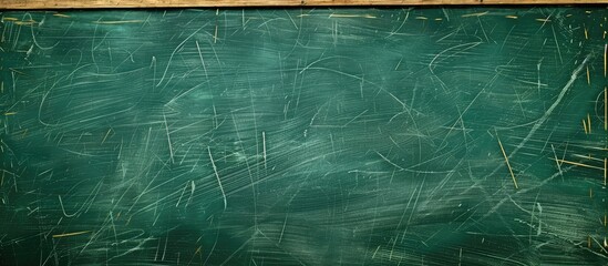 Poster - Texture of a green chalkboard with copy space image