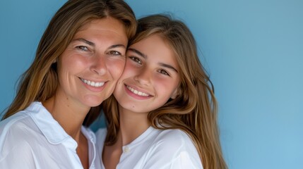 Canvas Print - The smiling mother and daughter