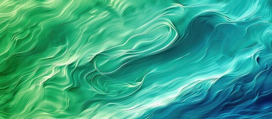 Poster - Blue and green abstract water wave pattern with a pure natural swirl texture for a background copy space image