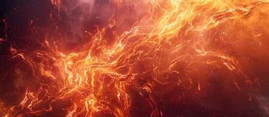 Poster - Gorgeous flames radiate from the copy space image